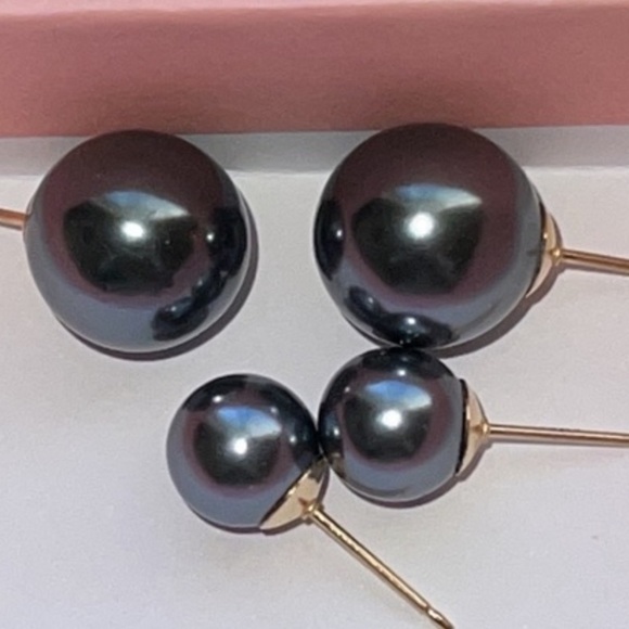 Neiman Marcus 14KT Gold studded Tahitian pearl 9mm Only 1 Single Availab… - Picture 8 of 16